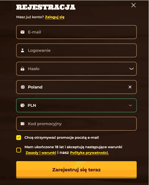 Rejestracja Smokace casino